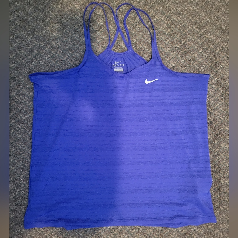 NIKE Dri Fit Womens Tank Top Lightweight Criss Cross
